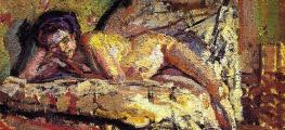 A painting of a reclining nude