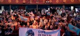 People attending a public meeting at Oldham Coliseum in a bid to save the venue
