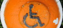 Photo of disabled sign in paint tub