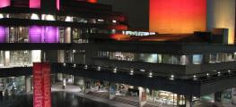 The outside of London's National Theatre at night