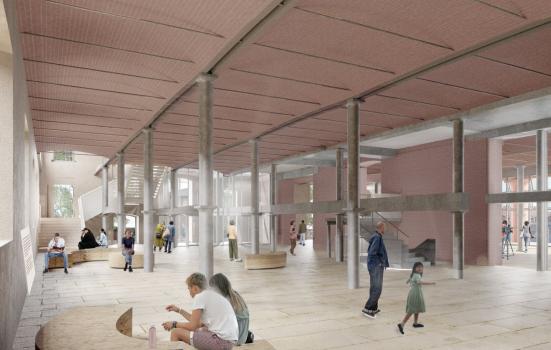 Computer-generated image of the inside of the proposed new Art Hall at Tate Liverpool