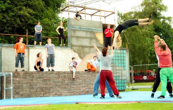 Photo of a youth circus performance
