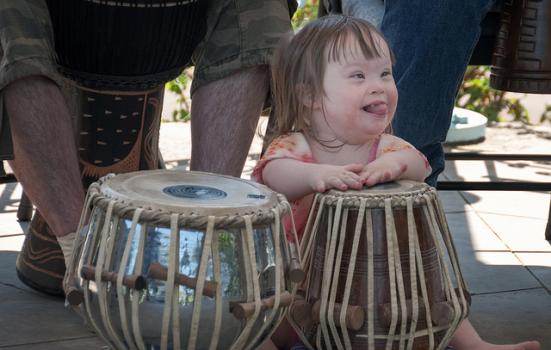 Photo of a girl drumming