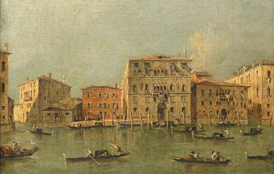 Guardi painting, canal in venice