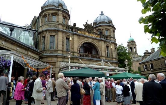 People in front of the Buxton Opera House