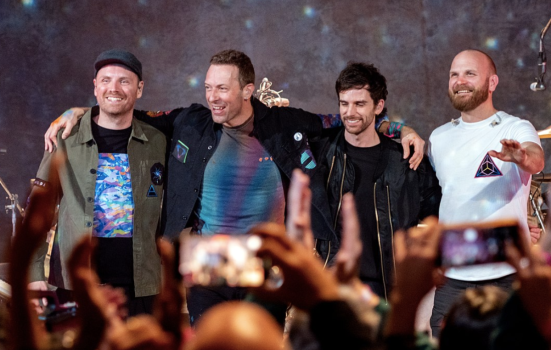 Coldplay performing in 2021