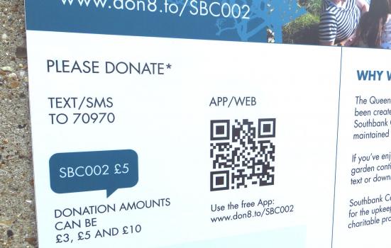 Photo of a sign advertising digital donations