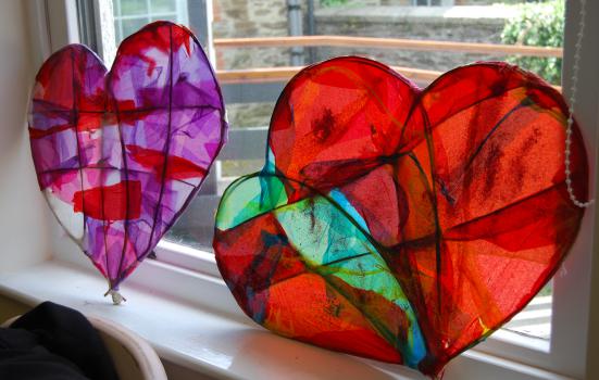 Photo of hearts made from paper