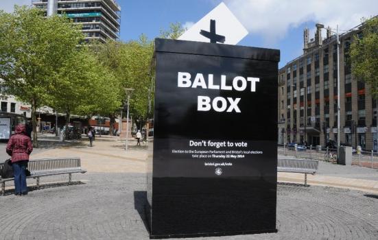 Photo of a huge ballot box