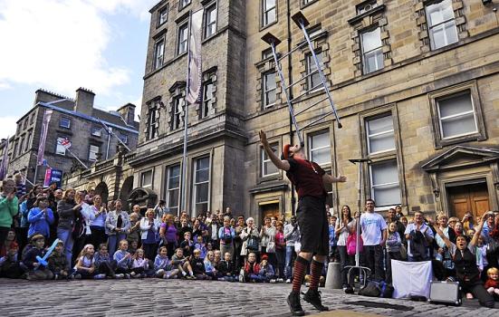 High Street Edinburgh during the Fringe festival