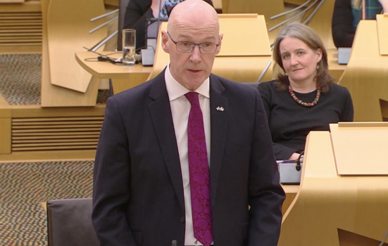 Deputy First Minister of Scotland John Swinney announces yesterday's Budget