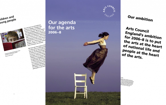 Front cover and inside pages of Arts Council England's corporate plan for 2006-08