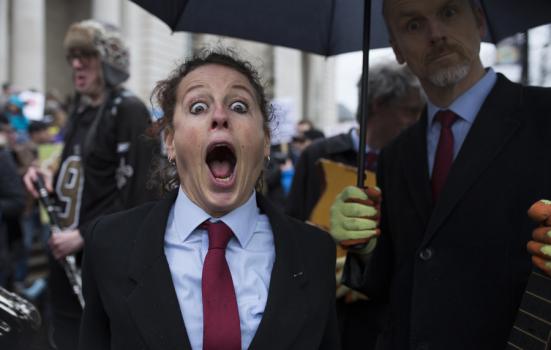 Photo of a woman shouting