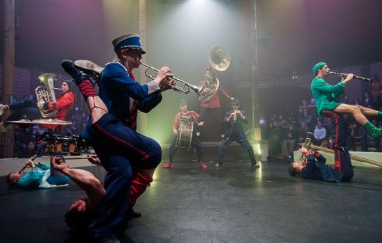 Circus performance with musicians