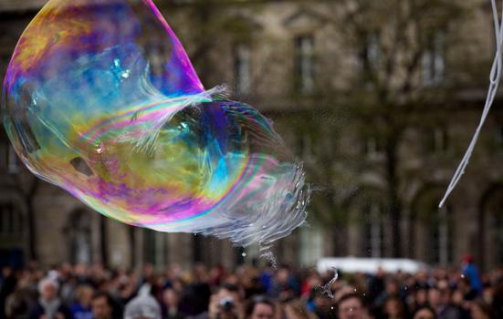 Photo of a bubble bursting