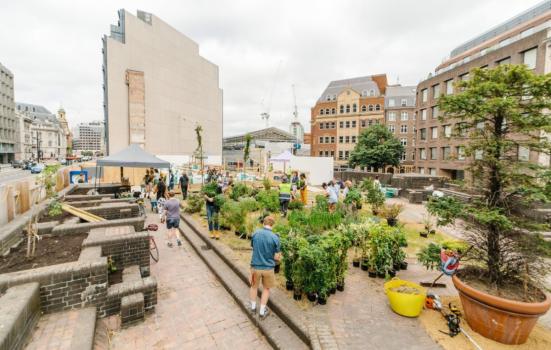 A project from Play Nice in partnership with Dominvs Group to design and build a temporary and multifunctional urban garden called Gaia’s Garden, functioning as an event space overlooking St Paul’s.