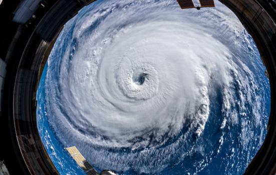 Satellite photo of an eye of a storm
