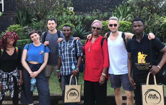 Photo of The artists from Freetown and Hull at the British Council in Sierra Leone