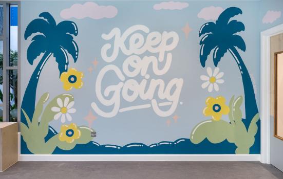 Art work saying 'Keep on Going'
