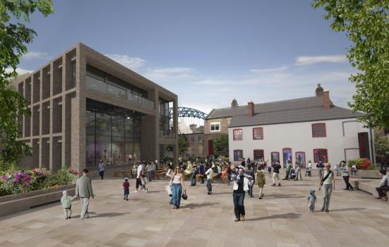 CGI image of Live Theatre's public park and performance space