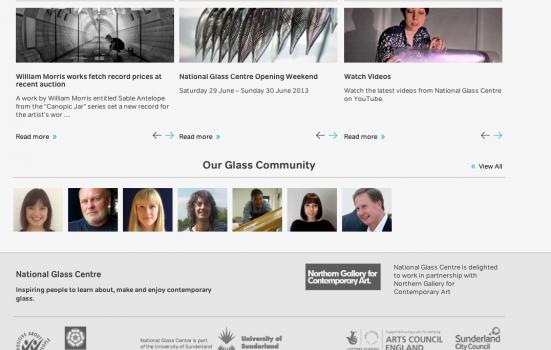 Image of National Glass Centre web page