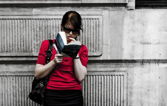 Photo of woman reading