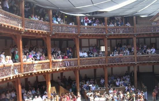 A photo of the audience at Shakespeare's Globe