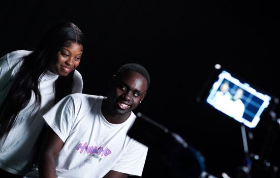 Kedese and Ben-King from London take a break from their filming of Future Movement’s short film, Brave.