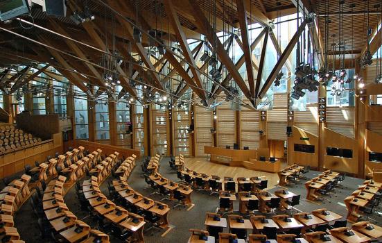 Internal view of the Scottish Parliament