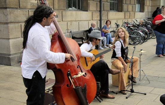 Musicians performing in the street