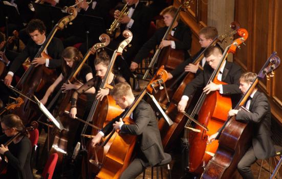Photo of the youth orchestra playing