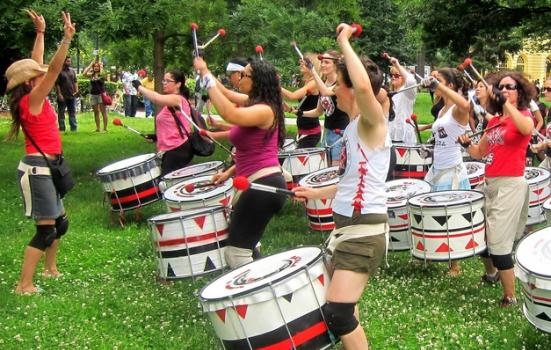 Photo of women drumming