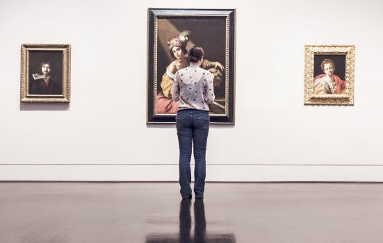 Photo of woman in a gallery