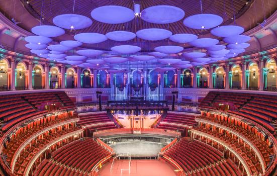 The Royal Albert Hall viewed from the centre of the Gallery.