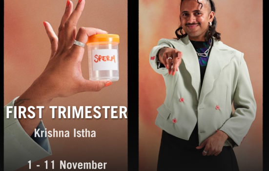 Promotional material for Krishna Istha’s show First Trimester