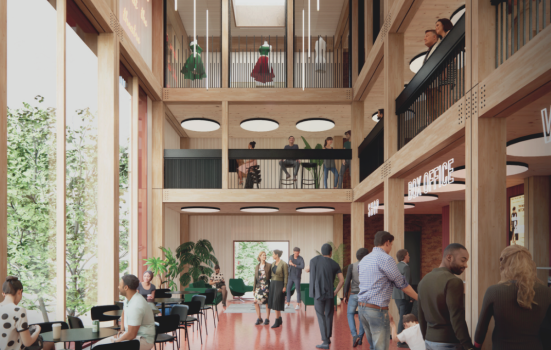 An artists' impression of the atrium at the proposed new theatre in Oldham