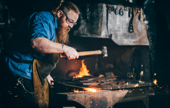 A blacksmith at the National Slate Museum