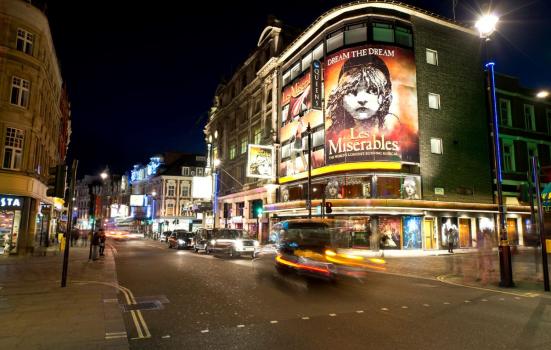 London's West End at night