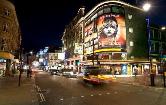 A view of London's West End at night