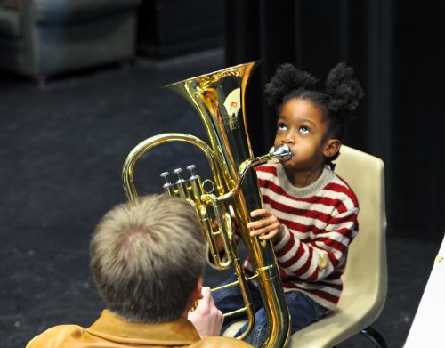 Girl playing music
